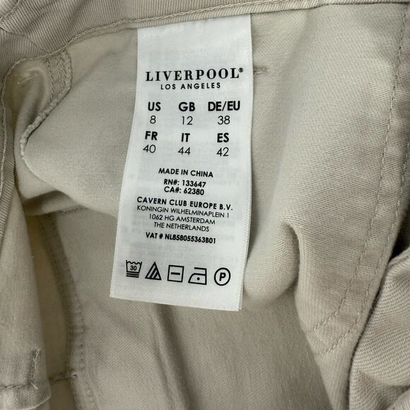 Liverpool Los Angeles Khaki Mini Skirt Women’s 8 / 29 Utility Chino Stretch EUC - Picture 4 of 5
